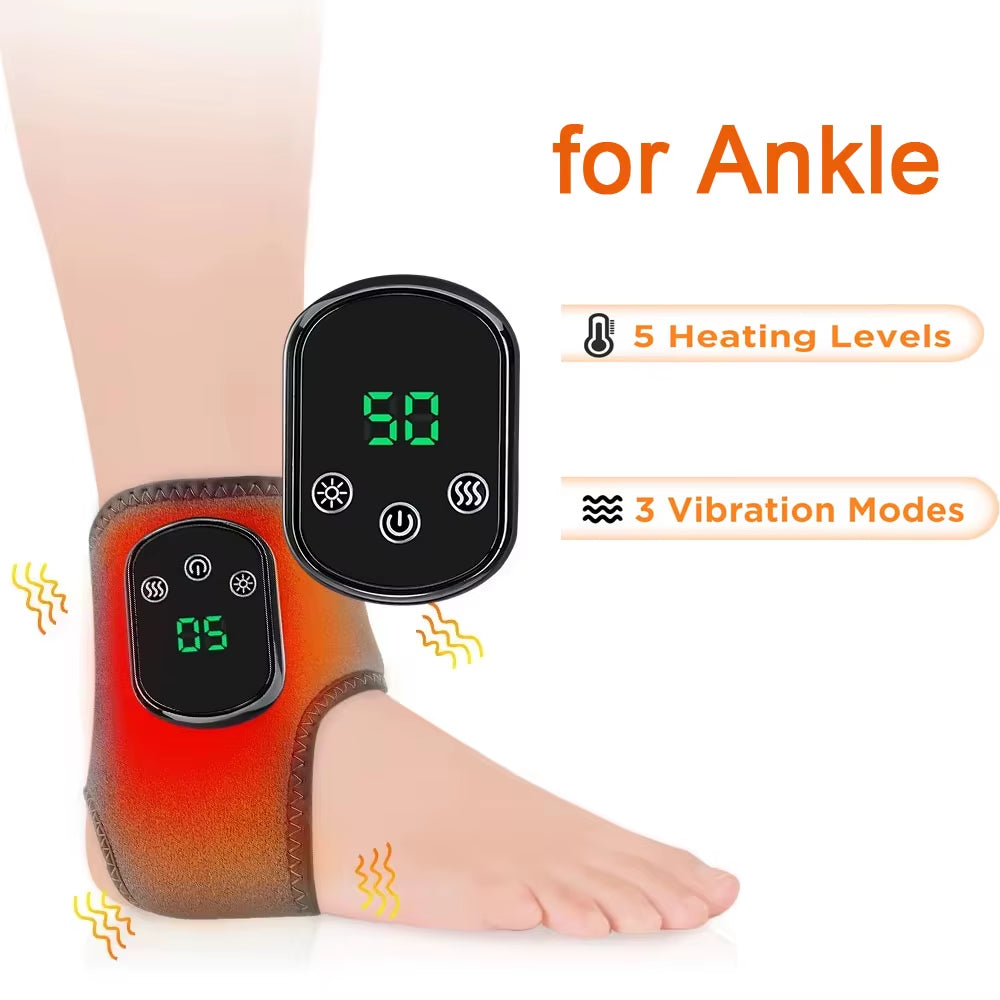 Electric Ankle Protector Ankle & Wrist Massager Foot Brace Hot Compress Vibration Ankle Support Guard Band Muscle Relaxation