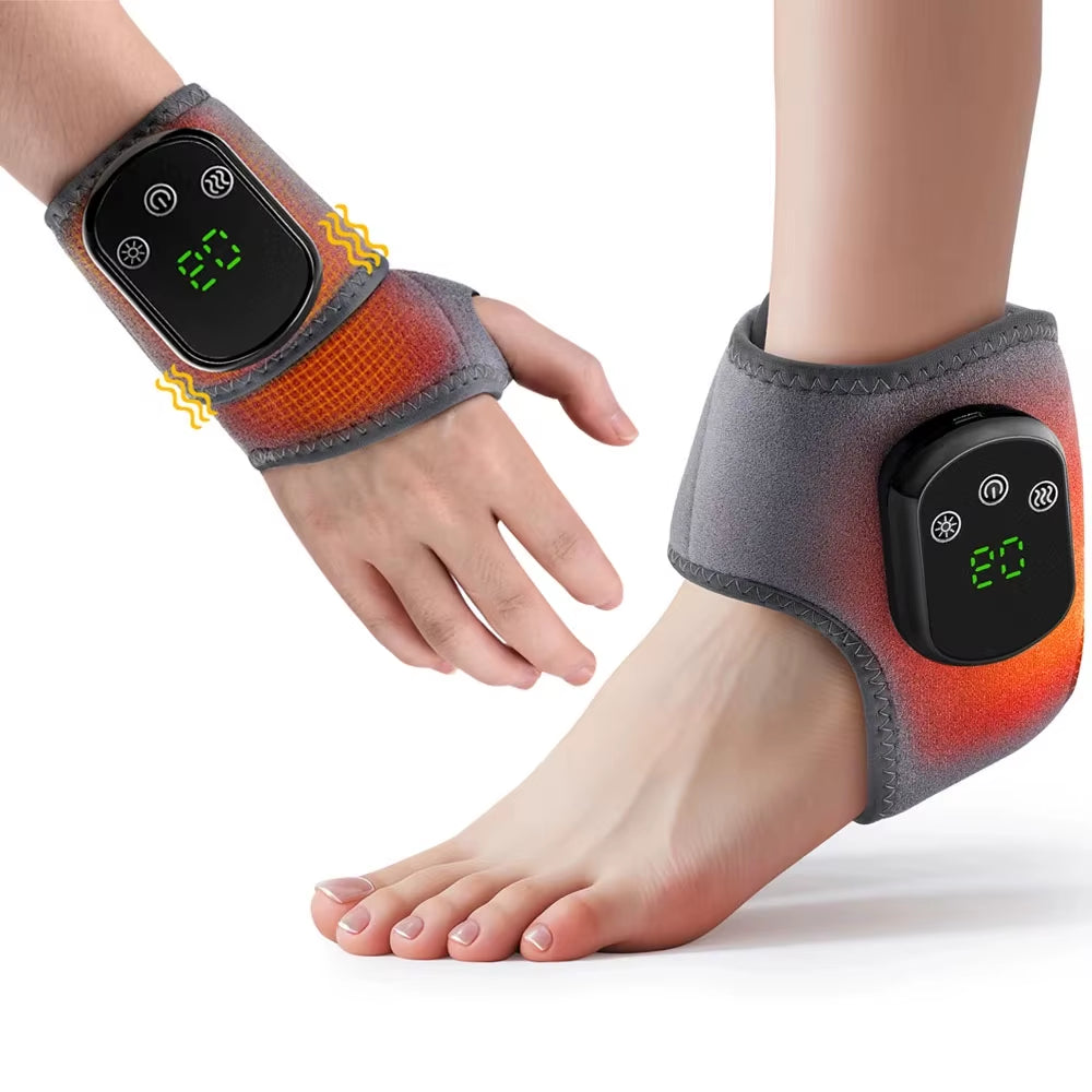 Electric Ankle Protector Ankle & Wrist Massager Foot Brace Hot Compress Vibration Ankle Support Guard Band Muscle Relaxation